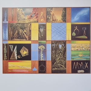 Max Ernst "Vox Angelica, 1943" Dimensioni 70 x 90 cm. 27,55" x 35 43" Grande stampa vintage litografica del 1991