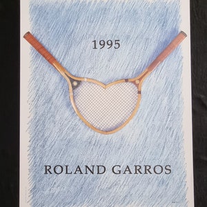 Donald Lipsky &quot;Roland Garros, 1995&quot; Size 58 x 76 cm. Poster made on the occasion of the tennis tournament - 1995