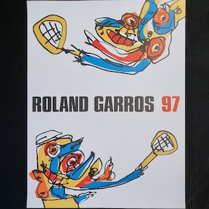 Antoni Saura "Roland Garros, 1997" Manifesto realizzato in occasione del torneo di tennis - 1997  Dimensioni 57 x 75 cm.