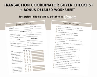 Lista de verificación del comprador del coordinador de transacciones, lista de verificación de transacciones del agente de compradores, formulario del coordinador de transacciones/comercialización de bienes raíces