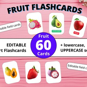 Fruit Flashcards - 60 Real Picture Cards for Montessori and Homeschool Learning | Printable Educational Cards + Free Coloring Pages