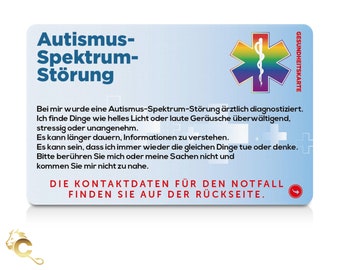 Autismus-Spektrum-Störung Medical Card met Sicherheits-Abreißband en duur, starrem Ausweishalter