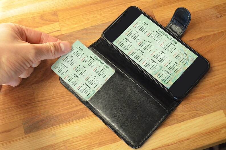 Calendar 2023 Wallet Card Credit Card Size Calendar 2023 Etsy