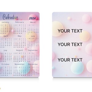 Calendar 2024 Wallet Card Credit Card Size Calendar 2024 Customisable ...