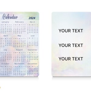Calendar 2024 Wallet Card Credit Card Size Calendar 2024 Customisable ...