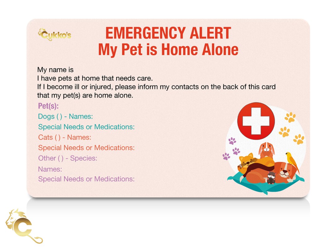 My Pet is Home Alone Wallet Card Customisable My Pet is Home Alone ...