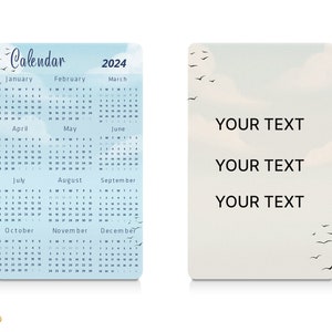 Calendar 2024 Wallet Card Credit Card Size Calendar 2024 Customisable ...