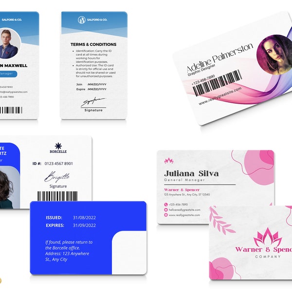 Cukko's Personalised Customisable Photo ID Card with QR Code Square 2D Barcode Logo Signature Staff Business Student Event Exhibition Cards