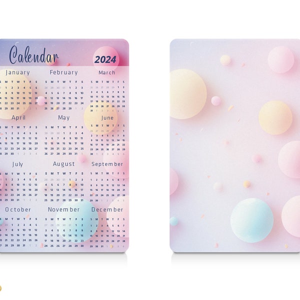 Calendar 2024 Wallet Card • Credit Card Size Calendar 2024 • Customisable Calendar 2024 Plastic Card • Personalisable Gift Calendar 2024