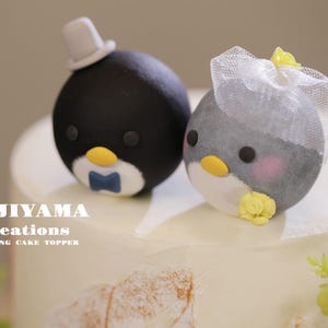 handcraft wooden penguin wedding cake topper,wooden figure dolls, hand painted penguin doll,birthday cake topper,bride and groom cake topper