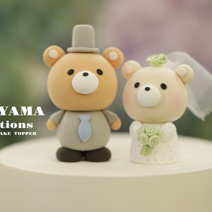 polar bear and teddy bear wedding cake topper,couple cake topper,birthday cake topper,bride and groom cake topper,anniversary cake topper