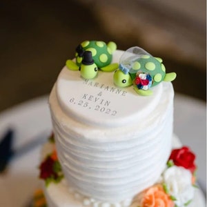 Schildkröte Hochzeitstorte Topper, Ozean Thema Hochzeitstorte Topper, Braut und Bräutigam Kuchen Topper, individuelle Paar Hochzeitstorte Topper, Geburtstags Topper