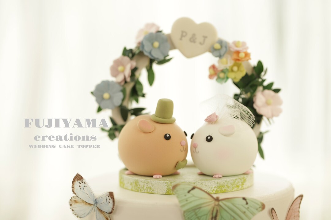 Curated visual reference: Picture Idea: Guinea Pig Wedding Cake Topper Pets Cake Topper Bunny Cake