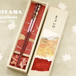 Handmade Japanese Chopsticks,birthday,hand painted wooden box,Personalised Engraved Chopsticks/Party Gifts/Wedding Favours,Wedding Gift C221
