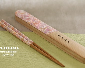 Handmade Japanese Chopsticks,birthday,hand painted wooden box,Personalised Engraved Chopsticks/Party Gifts/Wedding Favours,Wedding Gift,C303