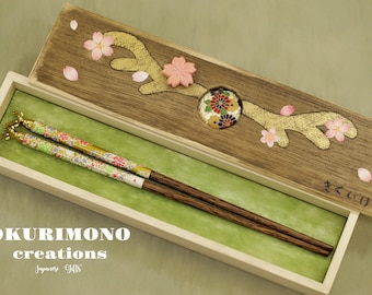 Handmade Japanese Chopsticks,birthday,hand painted wooden box,Personalised Engraved Chopsticks/Party Gifts/Wedding Favours,Wedding Gift,C267