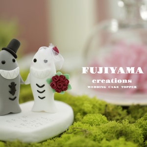 shark lover wedding cake topper,shark couple bride and groom cake topper,handmade shark cake topper,custom cake topper,birthday cake topper