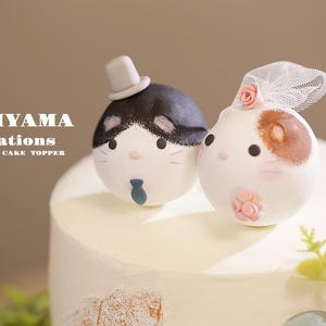 handcraft wooden tabby cat,calico cat wedding cake topper,wooden figure dolls, hand paint birthday cake topper,bride and groom cake topper