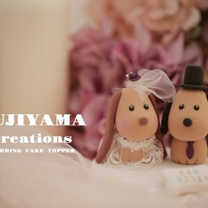 custom dog wedding cake topper,pets cake topper,handmade couple cake topper,birthday cake topper,bride and groom cake topper,anniversary