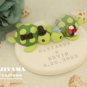 Schildkröte Hochzeitstorte Topper, Ozean Thema Hochzeitstorte Topper, Braut und Bräutigam Kuchen Topper, individuelle Paar Hochzeitstorte Topper, Geburtstags Topper