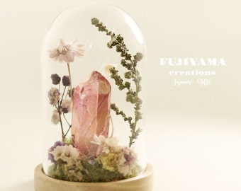 Amethyst,Raw Crystals Gemstone,Flowers Terrarium,handmade bottle art decor,Japanese art,Valentine Gift for her,Girlfriend gift,birthday,E123