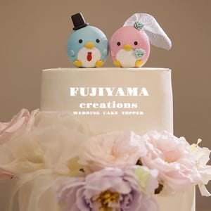 handcraft wooden penguin wedding cake topper,wooden figure dolls, hand painted penguin doll,birthday cake topper,bride and groom cake topper