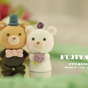 polar bear and teddy bear wedding cake topper,couple cake topper,birthday cake topper,bride and groom cake topper,anniversary cake topper