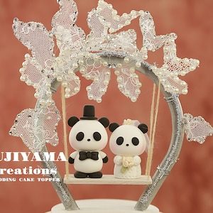 Süßer Panda Tortenstecker,paar Tortenstecker,paar Tortenstecker,paar Tortenstecker,hochzeitstorte topper,paartorte topper,paartorte topper, hochzeitstorte topper, braut und bräutigam topper