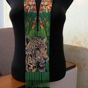 Colar de contas de tigre, colar Gerdan ucraniano | Robusto | Étnico | Tribal | Colar | Único | Colar de mulher africana, para superdotados, com brinco