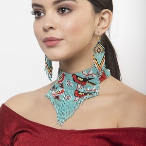 Chaukor Garden/multicolor/Handicrafts/Ukrainian Nacklace Massai/African nacklace/for women/for gifted/multicolor jewelery/with earring