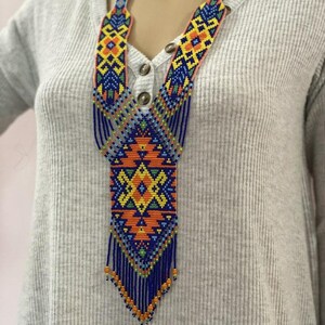 Gerdan Halskette | Chunky| Ethnische | Tribal,Halskette | Unikat | Afrikanische Frauen Halskette, Saatperlen Halskette, Multicolor, mit Ohrring
