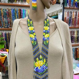 Jardim/Artesanato/Nacklace Ucraniano Massai/Nacklace Africano/ para mulheres/para superdotados/joias multicoloridas/mulheres Nacklace longo/com brinco