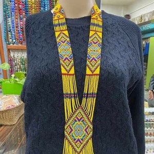 Gerdan ukrainien, Collier traditionnel, Perles faites à la main, Collier de perles, Bijoux ukrainiens, Long Collier flok Ukrainien Nacklace, avec boucles d’oreilles
