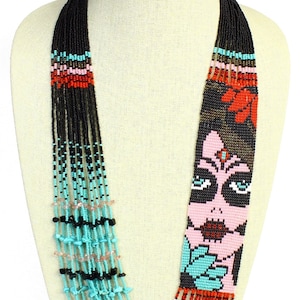 Jardin/Artisanat/Nacklace Massai ukrainien/Nacklace africain/ pour femmes/pour bijoux surdoués/multicolores/Nacklace long pour femmes/avec boucle d’oreille