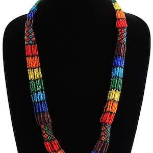 Collier Chokor Gerdan | Chunky| Ethnique| Tribal, Collier Multicolore | | unique Collier femme africaine, pour collier fait à la main, avec boucle d’oreille