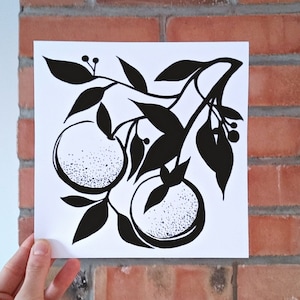 Digital Print / Oranges / Wall Art / 8 x 8 in