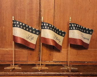 Vintage Statue of Liberty Cotton Flag - Liberty Island NY - 8x12