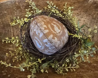 Antique coverlet egg,Antique Bunny fabric egg, Handmade Easter eggs