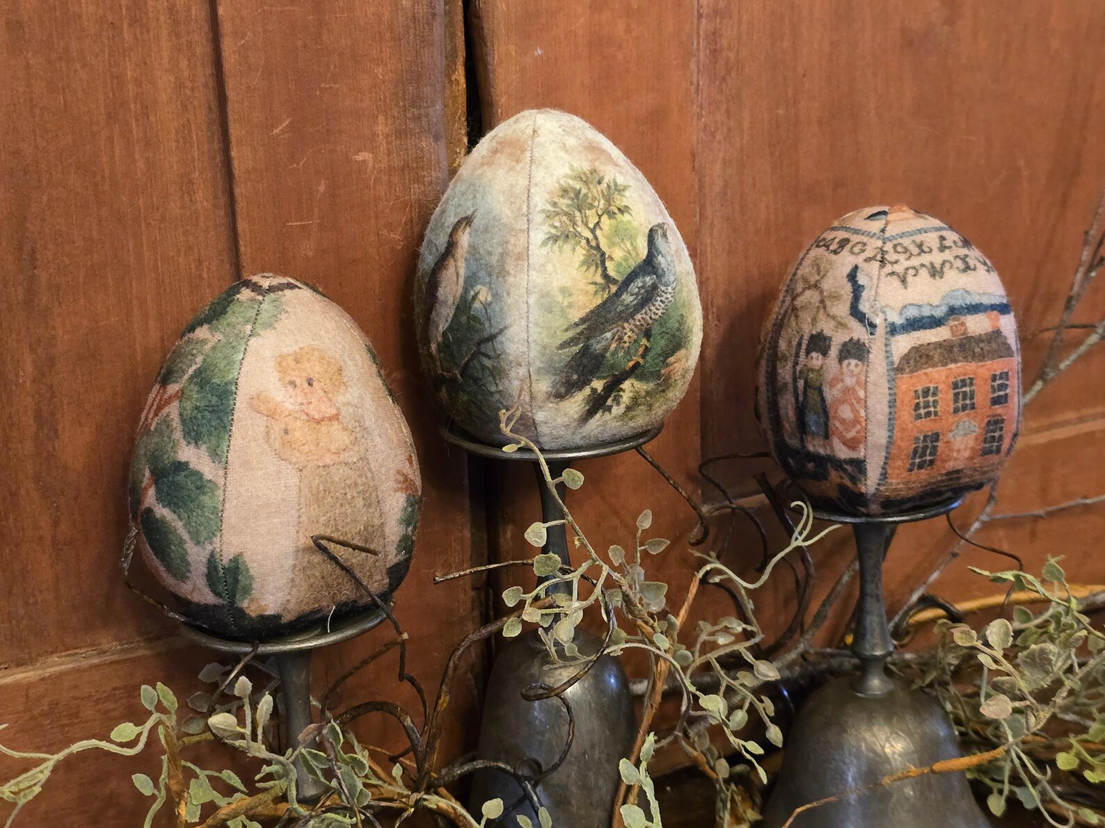 Antique House Embroidered Egg, Antique Eggs, Floral Embroidery ...