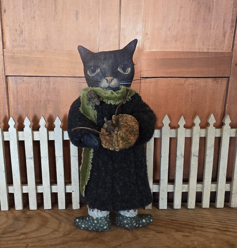 Primitive Cat Doll,folk Art Cat Doll,pretty Kitty Handmade Doll - Etsy