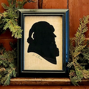 Santa Claus silhouette,Primitive Santa,Framed Santa decor