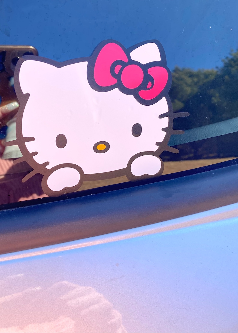 Hello Kitty Peeking Window Sticker Etsy