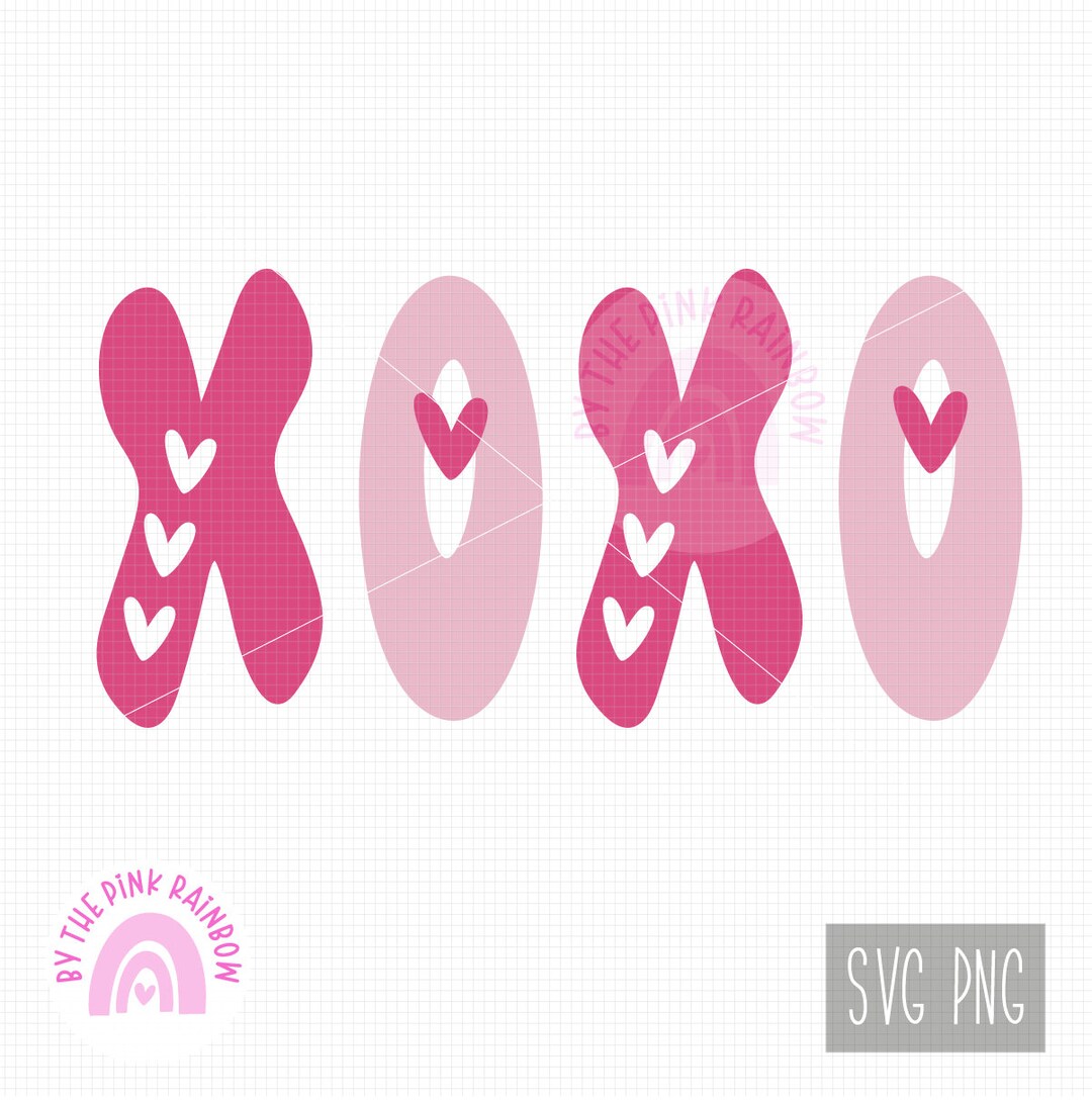 XOXO Hearts SVG Valentine SVG Love Cut File Valentine - Etsy