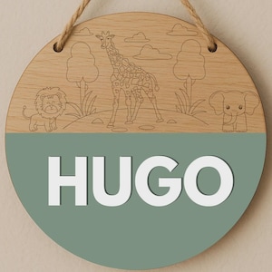 Personalized Jungle Name Sign – Custom Wooden Nursery Decor for Boys or Girls