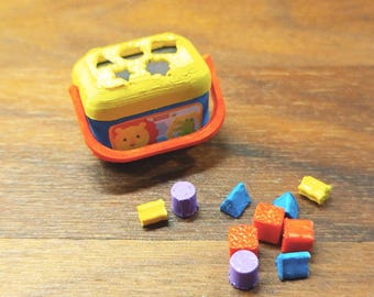 Miniature Sorting Toys for Dollhouse Scale 1:12, Dollhouse Toys, Miniature Toys, Dollhouse Miniatures