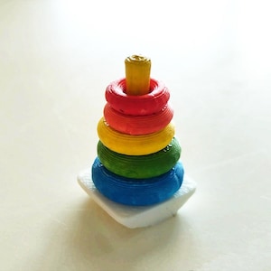 Miniature Stacking Toys for Dollhouse Scale 1:12, Dollhouse Toys,Miniature Toys,Dollhouse Miniatures