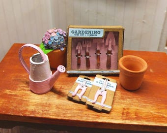 Miniature Gardening Tools Set | 1:12 Scale Dollhouse Garden Accessories