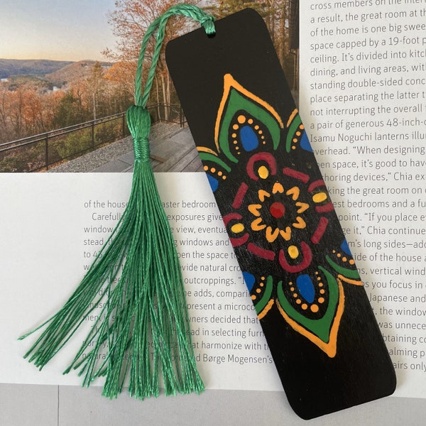 Hand Painted Wooden Bookmarks with Mandala *Special addition to your reading collection*