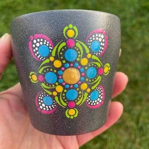 Quattro- Hand painted Indoor Terra cotta Mandala Planter  | New Home gift| Gift for Plant Lovers| Gift for Mom| Succulent| Flower Pot