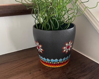 Hand painted Indoor Terra cotta Mandala Pot Planters |New Home gift| Gift for plant lovers | Gift for Mom| Flower Pot